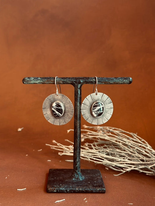 White Buffalo Textured Earrings