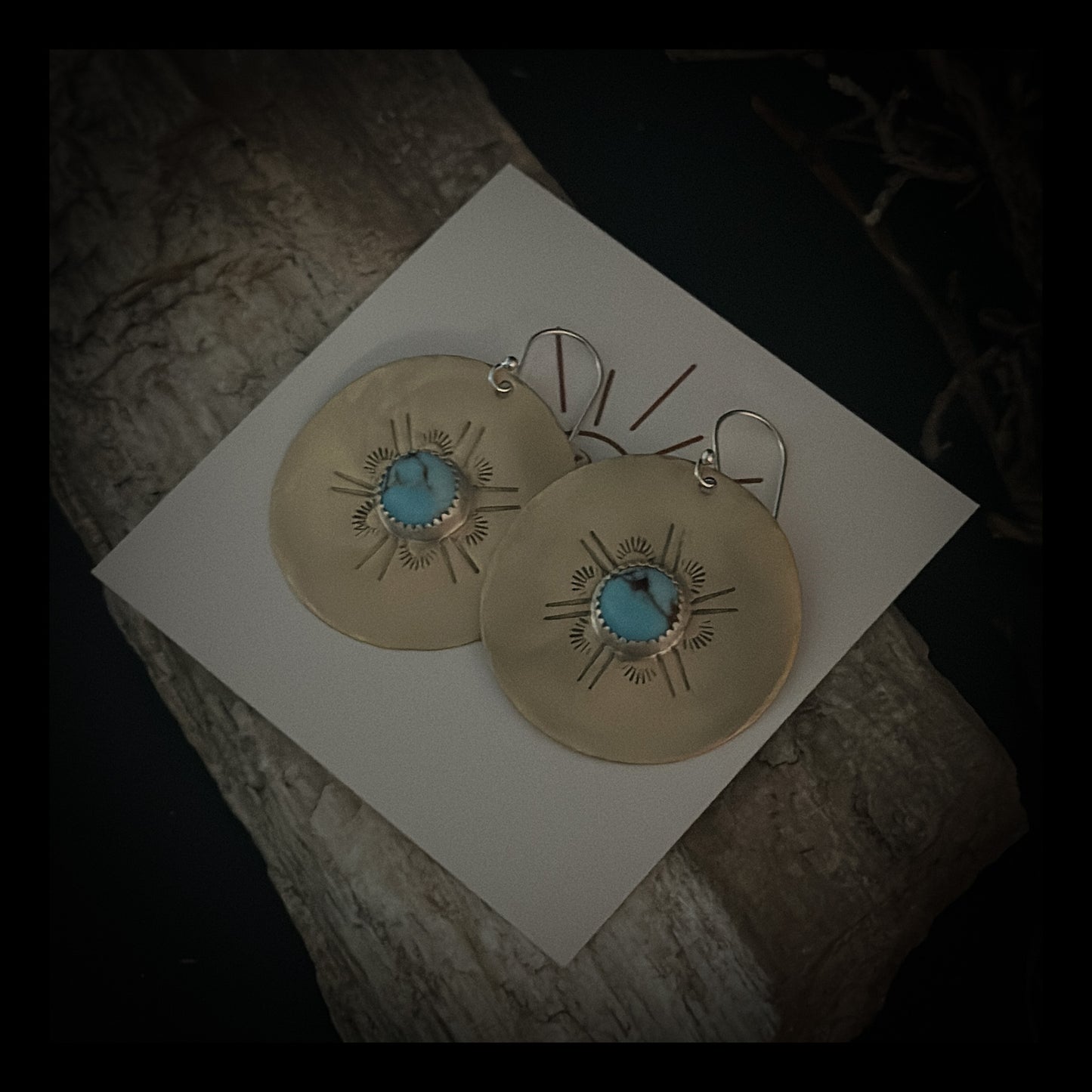 Brass and Turquoise Earrings