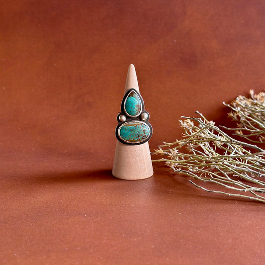 Nevada Number 8 Double Stone Ring